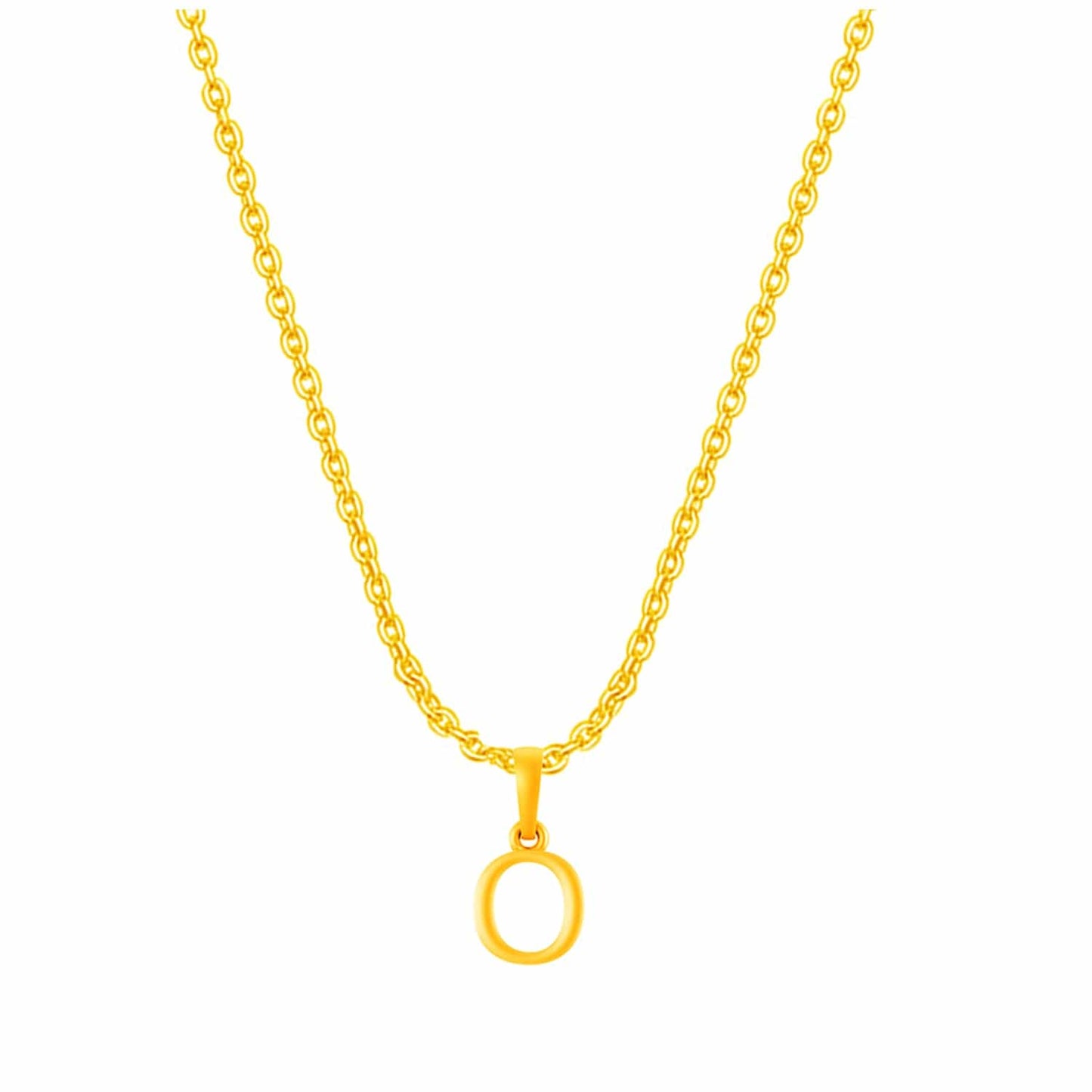22KT Gold Plated Pure Silver (92.5% purity) precious Name alphabet chain pendant (Locket with Anchor chain- 22 Inches)