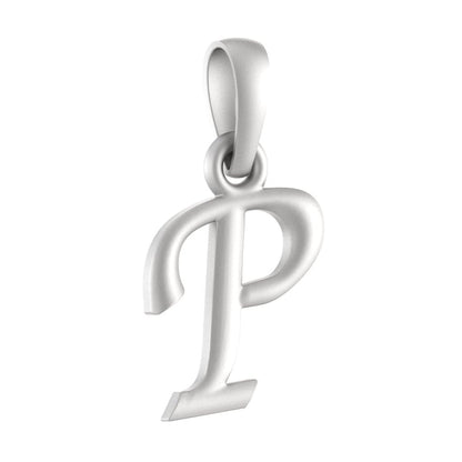 Sterling Silver (92.5% Purity) Pure Silver precious Name alphabet chain pendant (Pendnat with Anchor/Cable chain- 22 Inches)