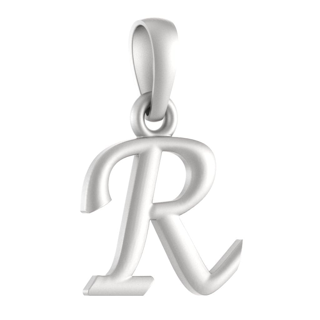 Sterling Silver (92.5% Purity) Pure Silver precious Name alphabet chain pendant (Pendnat with Anchor/Cable chain- 22 Inches)