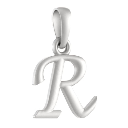 Sterling Silver (92.5% Purity) Pure Silver precious Name alphabet chain pendant (Pendnat with Anchor/Cable chain- 22 Inches)