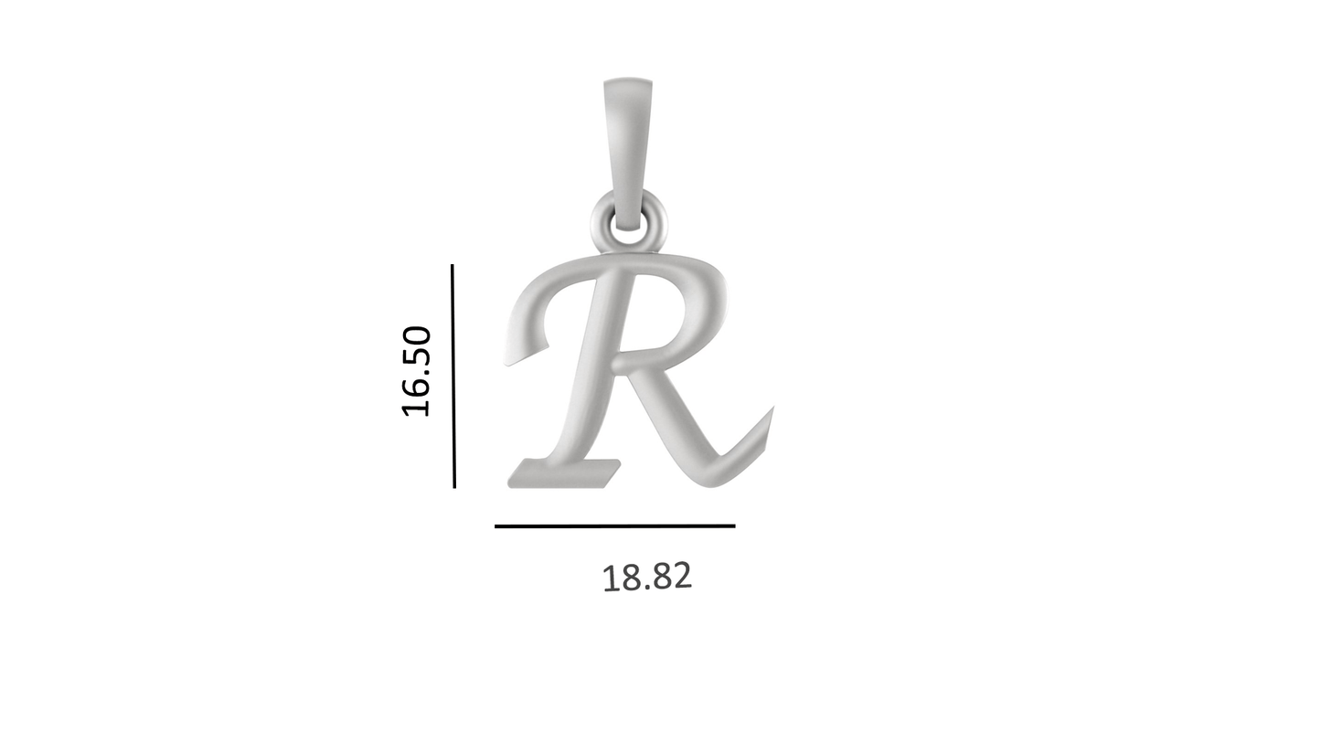 Sterling Silver (92.5% Purity) Pure Silver precious Name alphabet chain pendant (Pendnat with Anchor/Cable chain- 22 Inches)