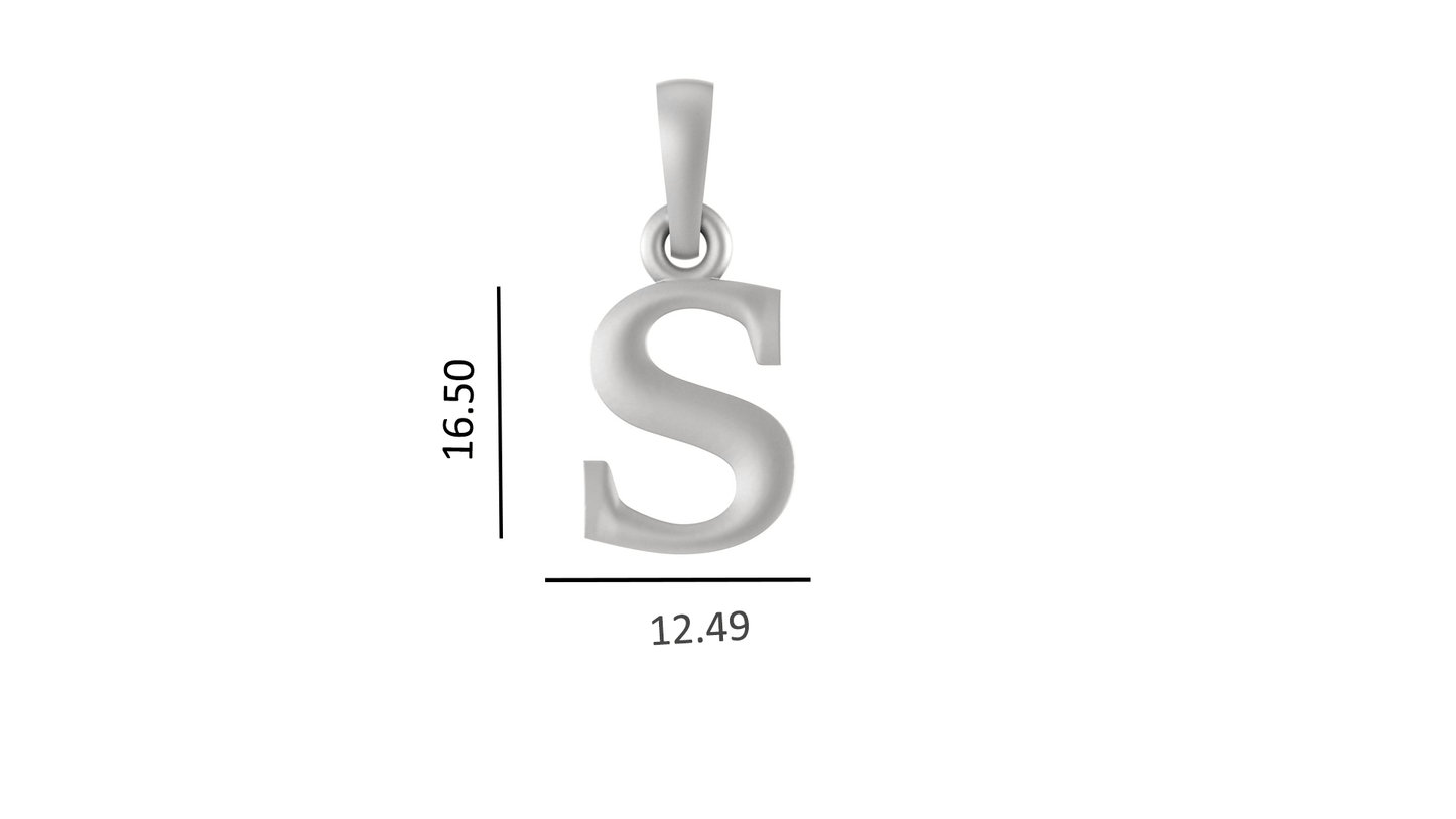 Sterling Silver (92.5% Purity) Pure Silver precious Name alphabet chain pendant (Pendnat with Anchor/Cable chain- 22 Inches)