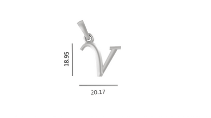 Alphabet V Chain Pendant for Men 22 Inches Anchor Chain by Akshat Sapphire 92.5 Silver MPSA8022_V