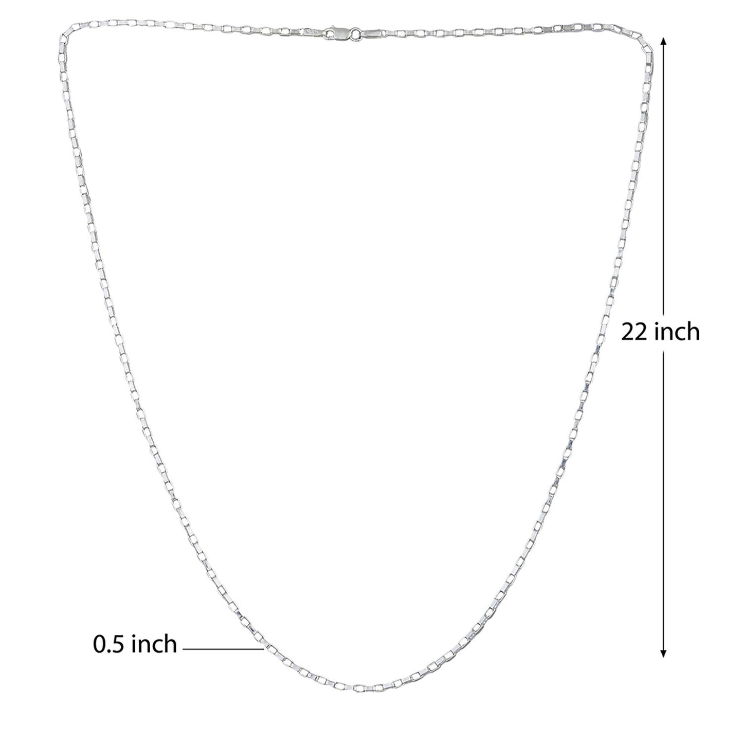 AKSHAT SAPPHIRE Sterling Silver (Silver with 92.5% purity) God Shree Sai Baba chain Pendant (Pendant with Box Chain-22 inches) for Men & Women Pure Sterling Silver Lord Sai Baba chain Locket For Good Wealth & Health