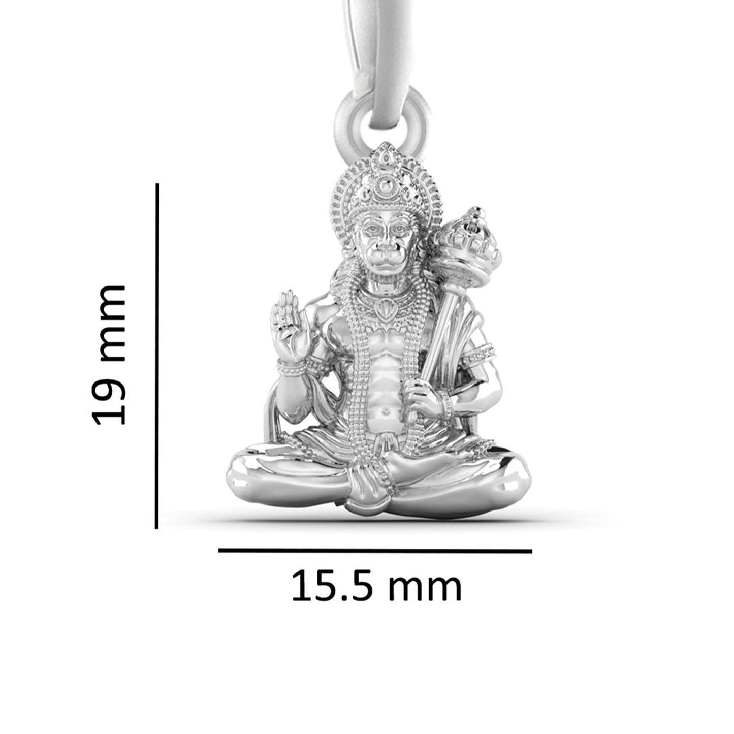 God Hanuman Chain Pendant (Pendant with Box Chain- 22 inches) for Men & Women Pure Silver Lord bajrang bali Chain Locket for Good Health & Wealth