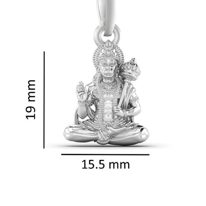 God Hanuman Chain Pendant (Pendant with Box Chain- 22 inches) for Men & Women Pure Silver Lord bajrang bali Chain Locket for Good Health & Wealth