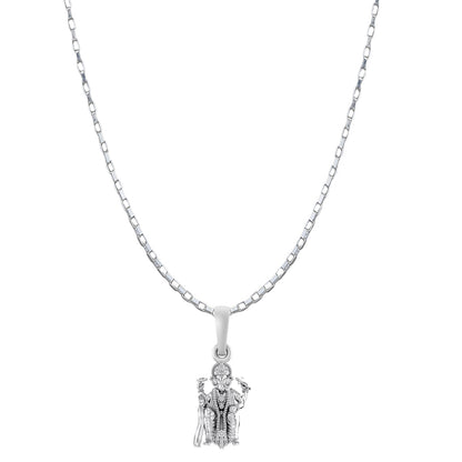Akshat Sapphire Sterling Silver (92.5% purity) God Ganesha Chain Pendant (Pendant with Box Chain-22 inches) for Men & Women Pure Silver Lord Ganapathy Chain Locket for Good Health & Wealth
