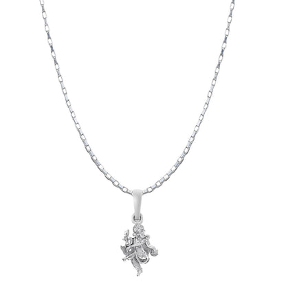 Akshat Sapphire Sterling Silver (92.5% purity) God Ganesha Chain Pendant (Pendant with Box Chain-22 inches) for Men & Women Pure Silver Lord Ganapathy Chain Locket for Good Health & Wealth