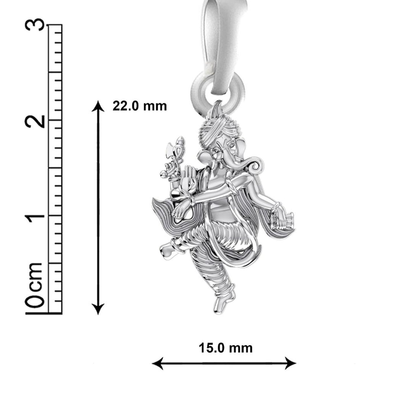 Akshat Sapphire Sterling Silver (92.5% purity) God Ganesha Chain Pendant (Pendant with Box Chain-22 inches) for Men & Women Pure Silver Lord Ganapathy Chain Locket for Good Health & Wealth