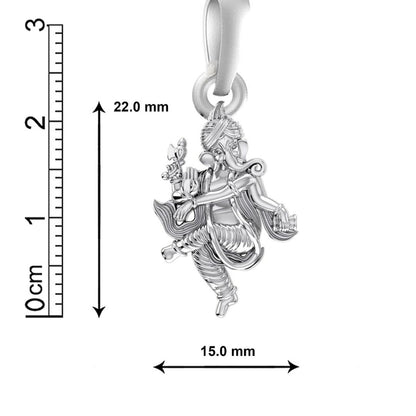 Akshat Sapphire Sterling Silver (92.5% purity) God Ganesha Chain Pendant (Pendant with Box Chain-22 inches) for Men & Women Pure Silver Lord Ganapathy Chain Locket for Good Health & Wealth