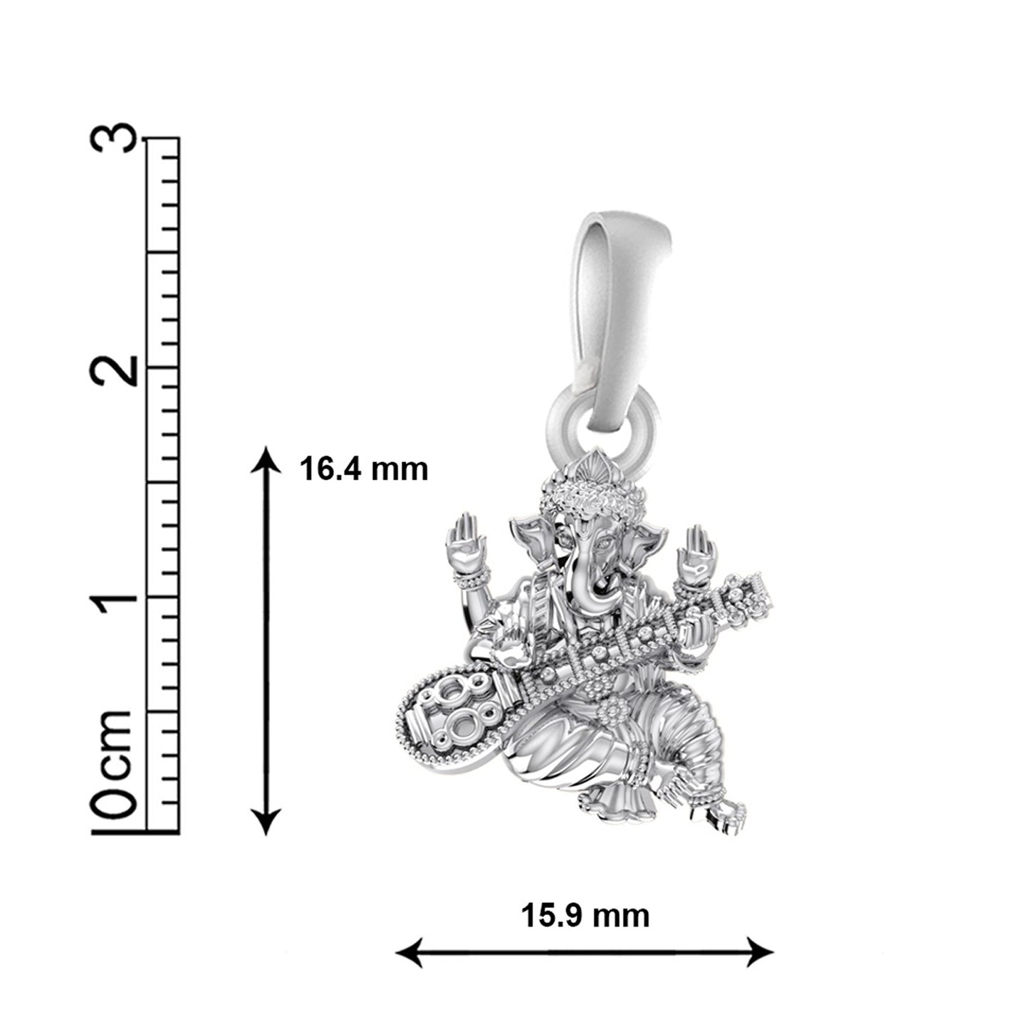 Akshat Sapphire Sterling Silver (92.5% purity) God Ganesha Chain Pendant (Pendant with Box Chain-22 inches) for Men & Women Pure Silver Lord Ganapathy Chain Locket for Good Health & Wealth