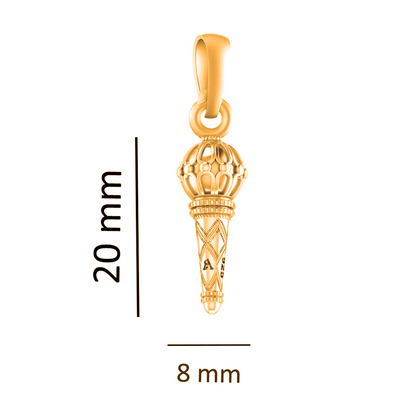 22KT Gold Plated Sterling Silver (92.5% Purity) Pure Silver God Hanuman Gada Chain Pendant (Locket with Box Chain- 22 inches) for Men & Women