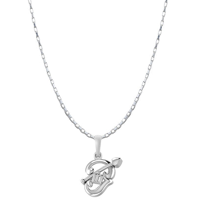 Akshat Sapphire Sterling Silver (92.5% purity) Spiritual OM Chain Pendant (Pendant with Box Chain-22 inches) for Men & Women Pure Silver Divine OM Chain Locket for Health & Wealth