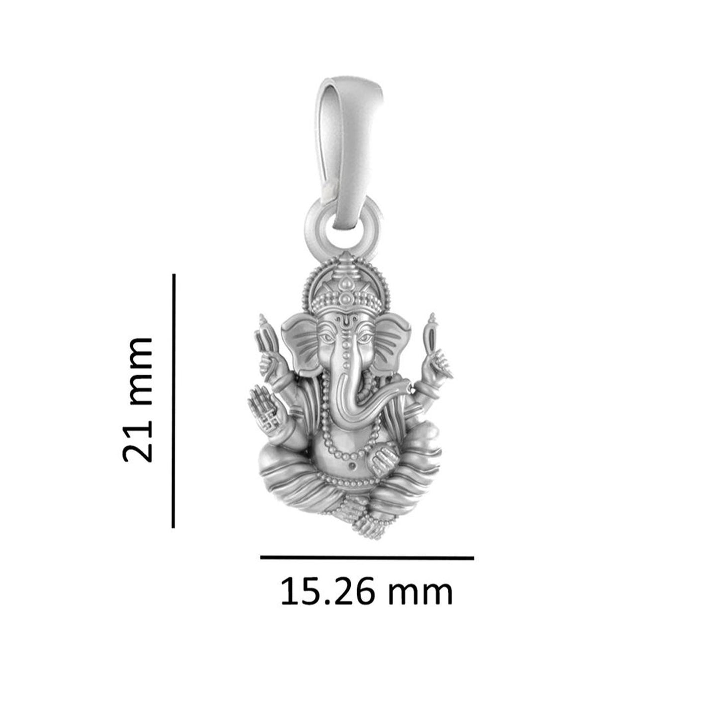 Akshat Sapphire Sterling Silver (92.5% purity) God Ganesha Chain Pendant (Pendant with Box Chain-22 inches) for Men & Women Pure Silver Lord Ganapathy Chain Locket for Good Health & Wealth