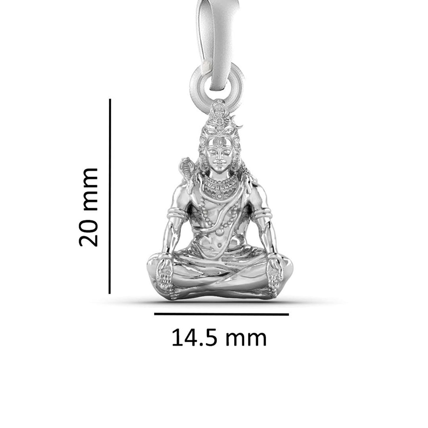 Akshat Sapphire Sterling Silver (92.5% purity) God Shiva Chain Pendant (Pendant with Box Chain-22 inches) for Men & Women Pure Silver Lord Shiv Chain Locket for Good Health & Wealth