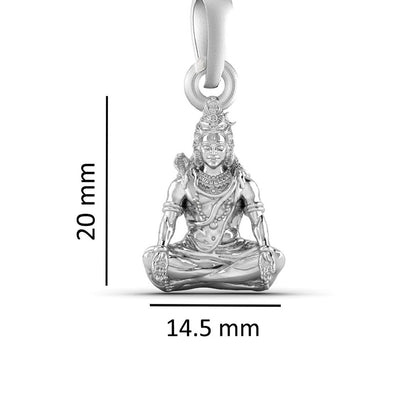 Akshat Sapphire Sterling Silver (92.5% purity) God Shiva Chain Pendant (Pendant with Box Chain-22 inches) for Men & Women Pure Silver Lord Shiv Chain Locket for Good Health & Wealth