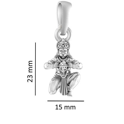 God Hanuman Chain Pendant (Pendant with Box Chain- 22 inches) for Men & Women Pure Silver Lord bajrang bali Chain Locket for Good Health & Wealth