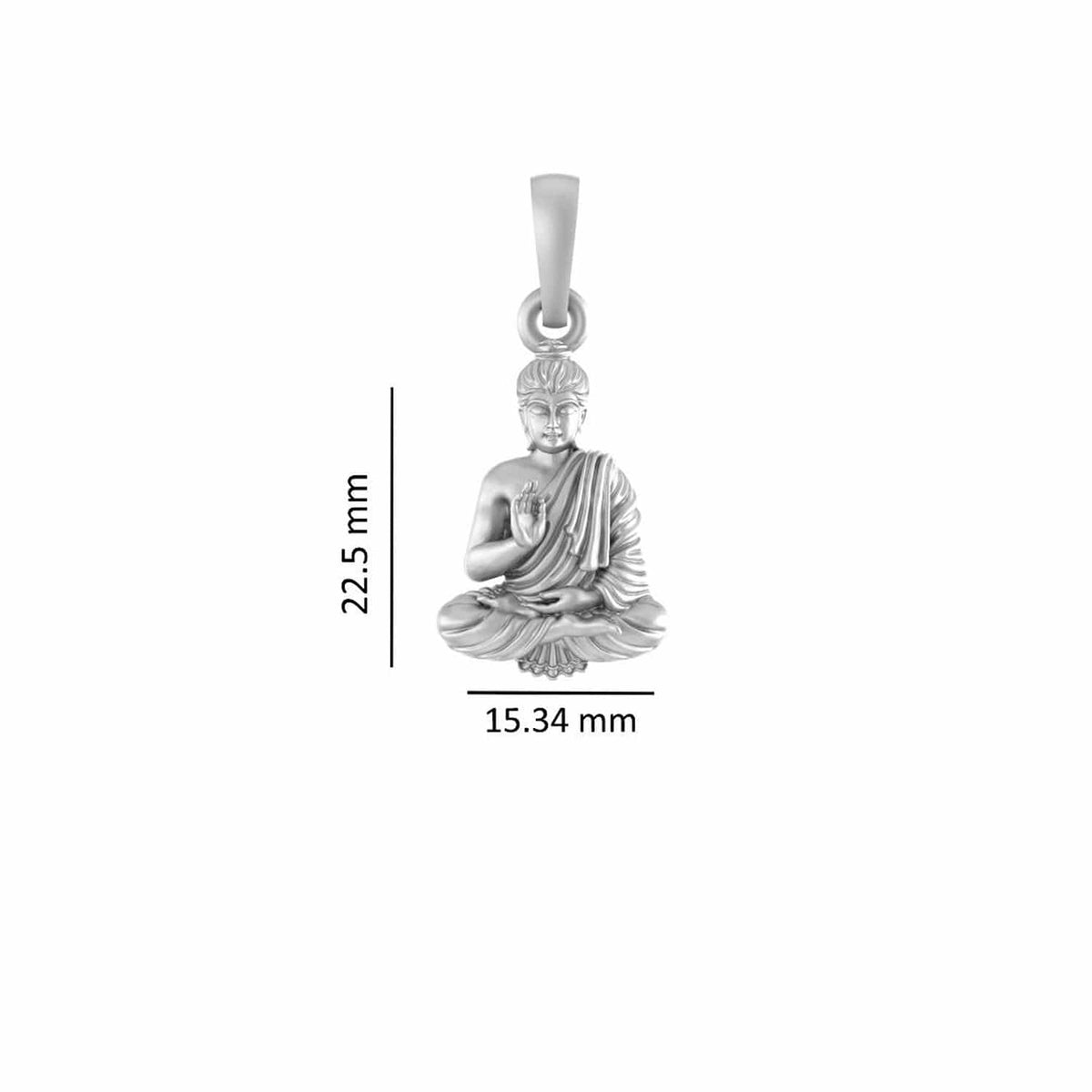 Sterling Silver 92.5 God Gautam Buddha Chain Pendant with Box Chain 22 Inches for Men by Akshat Sapphire MPSB7280