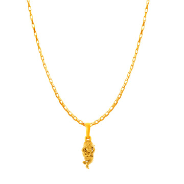Akhsat Sapphire 22KT Gold Plated  Sterling Silver (92.5% purity) ambitious and Stylish divine Mermaid Chain Pendant  (Pendant with Box Chain-22 inches) for Men & Women Pure Silver Fashionable and gorgeous Mermaid Chain Locket for Happiness and joy