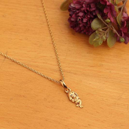 Akhsat Sapphire 22KT Gold Plated  Sterling Silver (92.5% purity) ambitious and Stylish divine Mermaid Chain Pendant  (Pendant with Box Chain-22 inches) for Men & Women Pure Silver Fashionable and gorgeous Mermaid Chain Locket for Happiness and joy