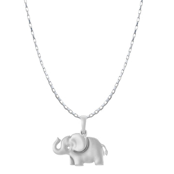 Akshat Sapphire Sterling Silver (92.5% purity) Strength Symbolic Elephant Chain Pendant  (Pendant with Box Chain-22 inches) for Men & Women Pure Silver Elephant Chain Locket to represent strength and power