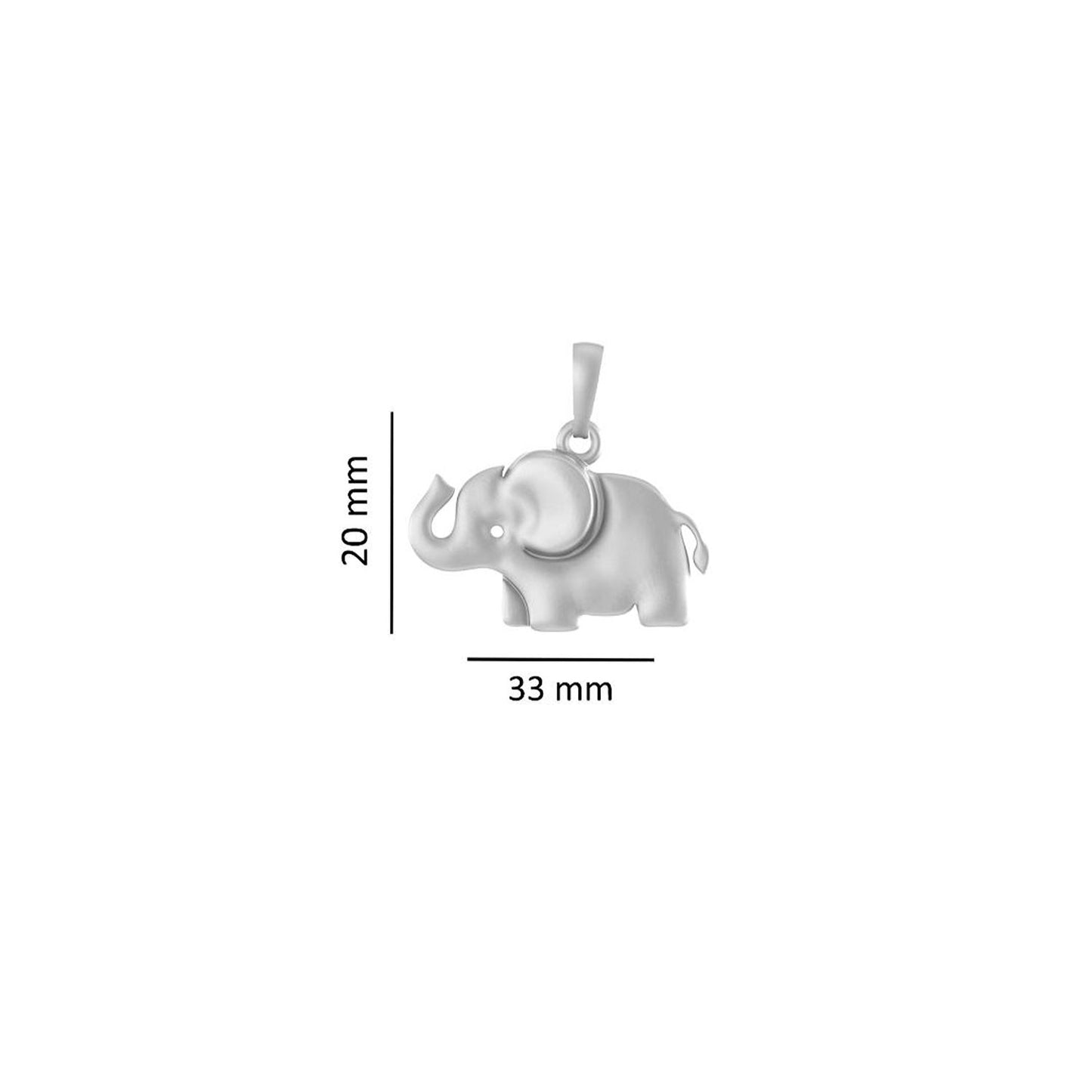 Sterling Silver (92.5% Purity) Pure Silver Strength Symbolic Elephant Chain Pendant (Locket with Box Chain-22 inches) for Men & Women