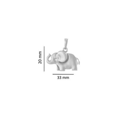 Sterling Silver (92.5% Purity) Pure Silver Strength Symbolic Elephant Chain Pendant (Locket with Box Chain-22 inches) for Men & Women