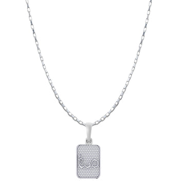 Akshat Sapphire Sterling Silver (92.5% purity) Spiritual OM Chain Pendant (Pendant with Box Chain-22 inches) for Men & Women Pure Silver Divine OM Chain Locket for Health & Wealth