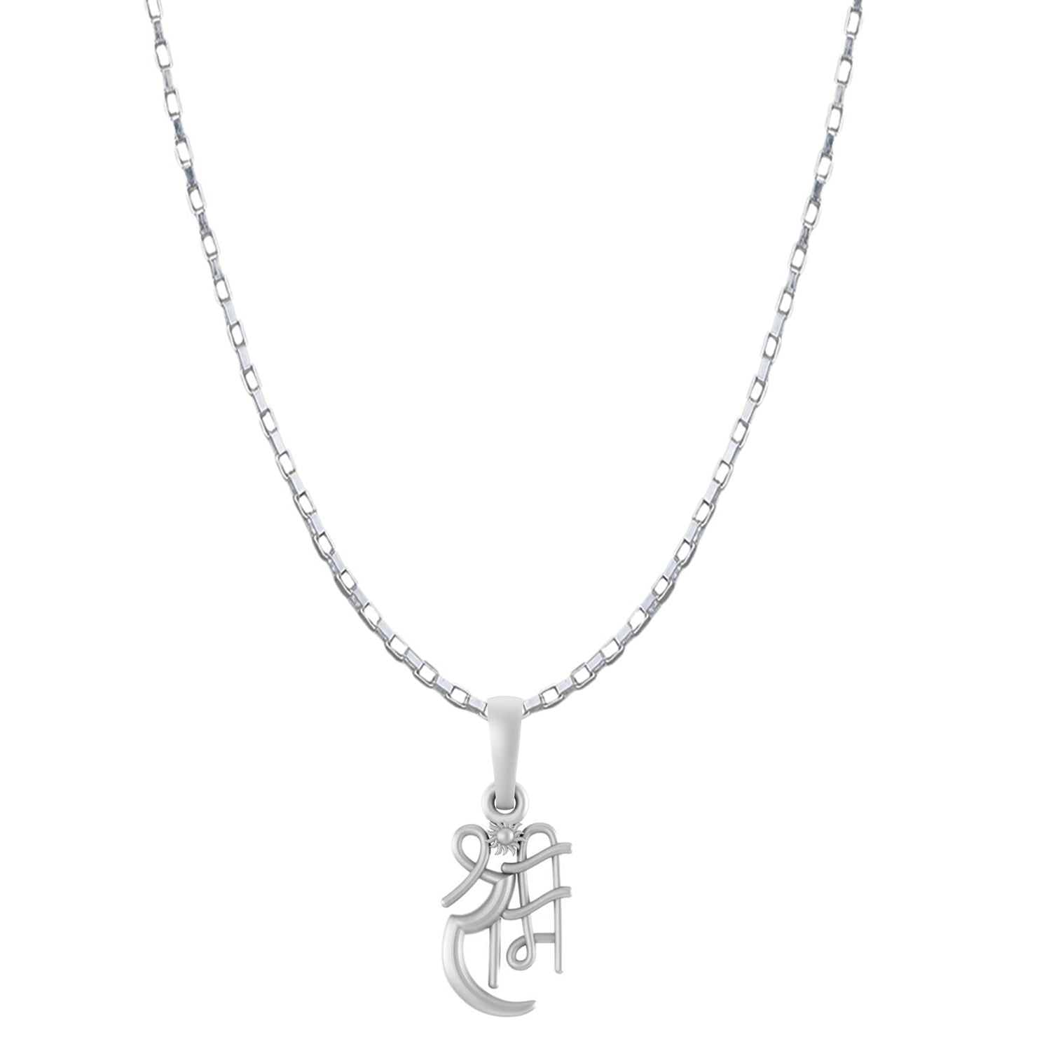 Akshat Sapphire Sterling Silver (92.5% purity) God Ram Ji chain Pendant (Pendant with Box Chain-22 inches) for Men & Women Pure Silver Bhagwan Shri Ram Locket for Good Health & Wealth