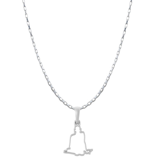 Akshat Sapphire Sterling Silver (92.5% purity) Spiritual Swami Samarth Chain Pendant (Pendant with Box Chain-22 inches) for Men and women Pure Silver religious Swami of Akkalkot Swami Smarth Chain Locket for Good Luck, Health & Wealth