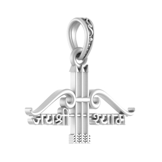 Akshat Sapphire Sterling Silver (92.5% purity) God Baba Khatu Shyam Chain Pendant (Pendant with Box Chain- 22 inches) for Men & Women Pure Silver Lord Baba Khatu Shyam Chain Locket for Good Health & Wealth