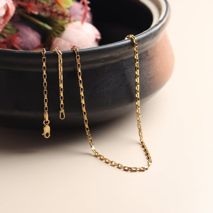 22KT Gold Plated Sterling Silver (92.5% Purity) Pure Silver Goddess Mansa Devi Ji chain Pendant (Locket with Box Chain-22 inches) for Men & Women