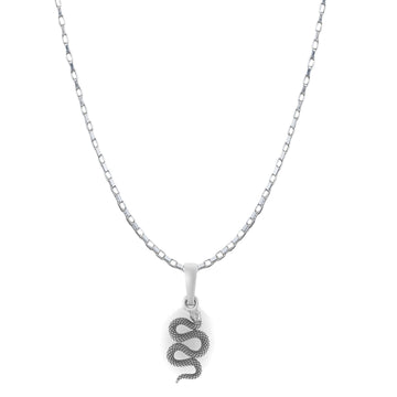 Stylish snake Pure Silver 92.5% purity Chain pendant by Akshat Sapphire snake Pendant (Pendant with Box Chain-22 inches)