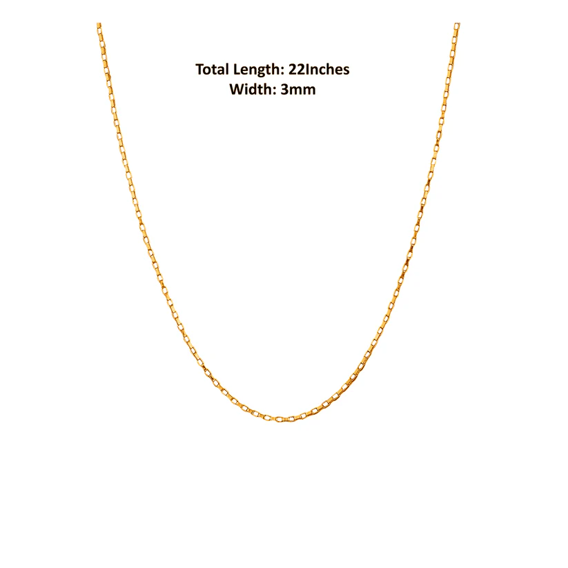 22KT Gold Plated Stylish snake Pure Silver 92.5% purity Chain with snake Pendant (Pendant with Box Chain-22 inches)