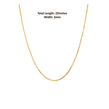 22KT Gold Plated Stylish snake Pure Silver 92.5% purity Chain with snake Pendant (Pendant with Box Chain-22 inches)