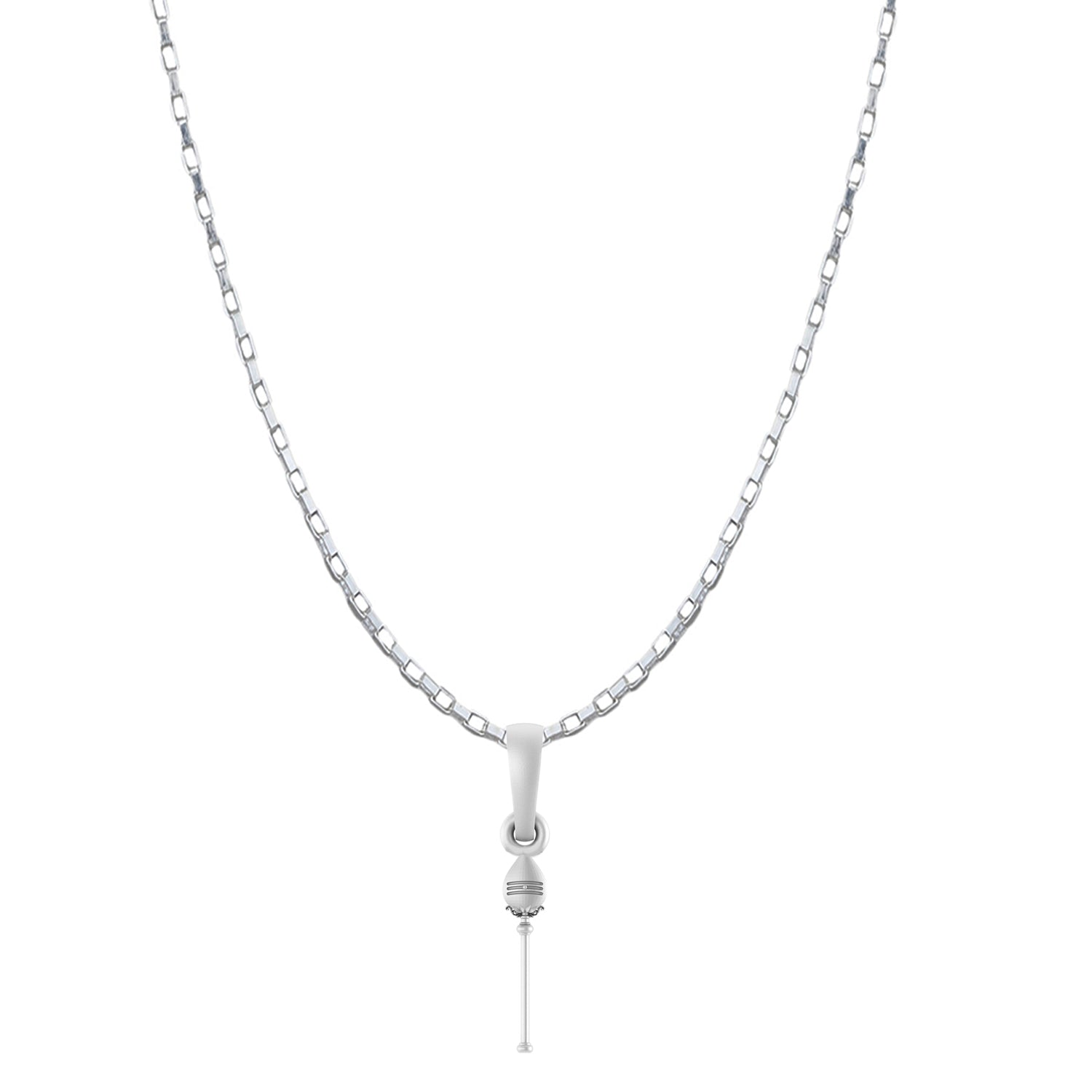 Spiritual Vel Pandel Pure Silver 92.5% purity Chain pendant by Akshat Sapphire Vel Pandel Pendant (Pendant with Box Chain-22 inches)