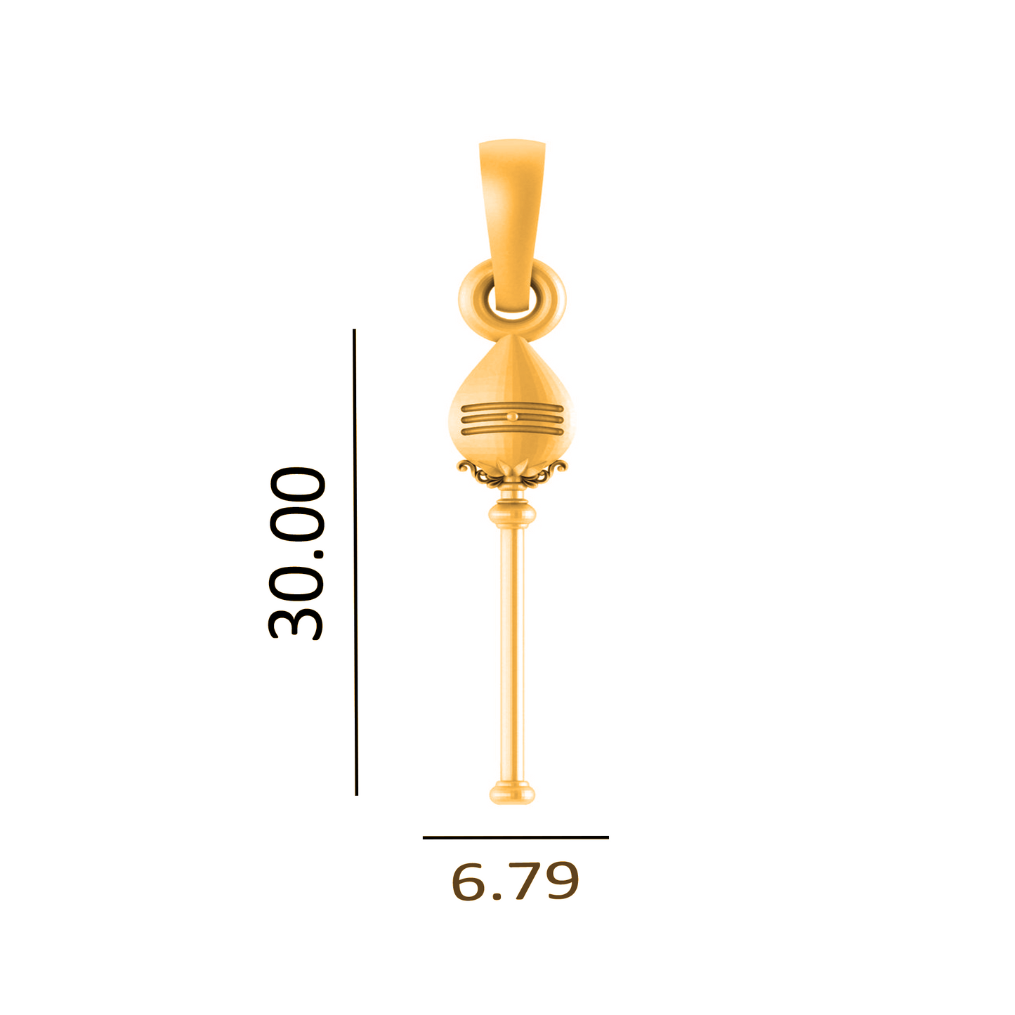 22KT Gold Plated Spiritual Vel Pandel Pure Silver 92.5% purity Chain with Vel Pandel Pendant (Pendant with Box Chain-22 inches)