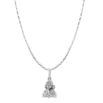 God Kartikeya Pure Silver 92.5% purity Chain pendant by Akshat Sapphire Murugan Pendant (Pendant with Box Chain-22 inches)