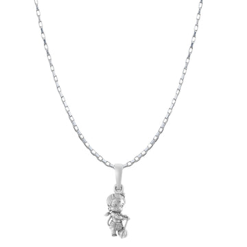 God Hanuman Pure Silver 92.5% purity Chain pendant by Akshat Sapphire (Pendant with Box Chain-22 inches)