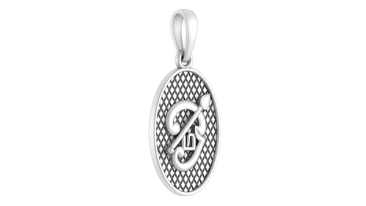 Spiritual Tamil OM Pure Silver 92.5% purity Chain pendant by Akshat Sapphire for Men & Women (Pendant with Box Chain-22 inches)