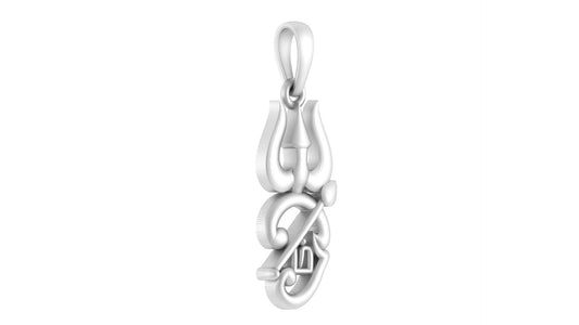 Spiritual Tamil OM Pure Silver 92.5% purity Chain pendant by Akshat Sapphire for Men & Women (Pendant with Box Chain-22 inches)