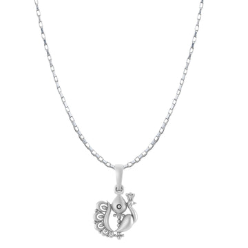 God Kartikeya Pure Silver 92.5% purity Chain pendant by Akshat Sapphire Murugan Pendant (Pendant with Box Chain-22 inches)