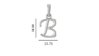 Alphabet B Chain Pendant for Men 22 Inches Box Chain by Akshat Sapphire 92.5 Silver MPSB8002_B