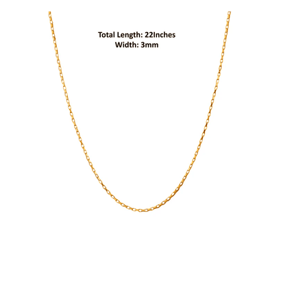 22KT Gold Plated Pure Silver (92.5% purity) precious Name alphabet chain pendant (Locket with Box chain- 22 Inches)