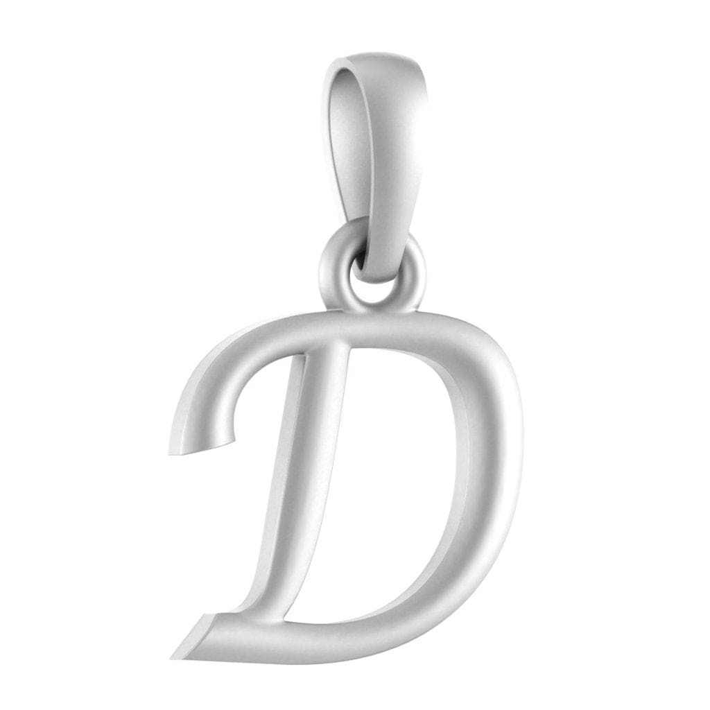 Alphabet D Chain Pendant for Men 22 Inches Box Chain by Akshat Sapphire 92.5 Silver MPSB8004_D