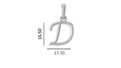 Alphabet D Chain Pendant for Men 22 Inches Box Chain by Akshat Sapphire 92.5 Silver MPSB8004_D