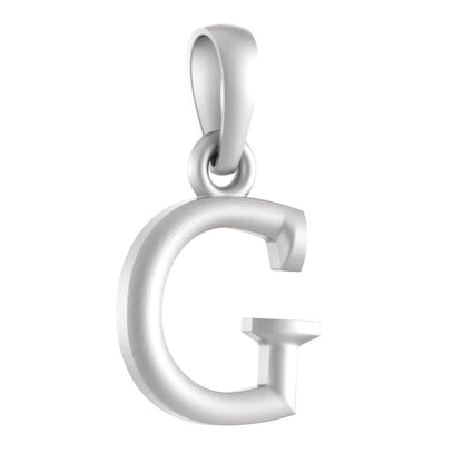 Alphabet G Chain Pendant for Men 22 Inches Box Chain by Akshat Sapphire 92.5 Silver MPSB8007_G