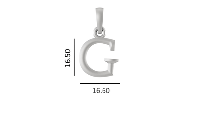 Alphabet G Chain Pendant for Men 22 Inches Box Chain by Akshat Sapphire 92.5 Silver MPSB8007_G