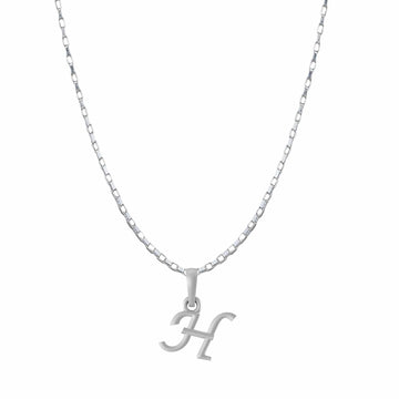 Akshat Sapphire Sterling Silver (92.5% purity) precious Name alphabet chain pendant (Pendnat with Box chain- 22 Inches) pure silver designer alphabet chain locket