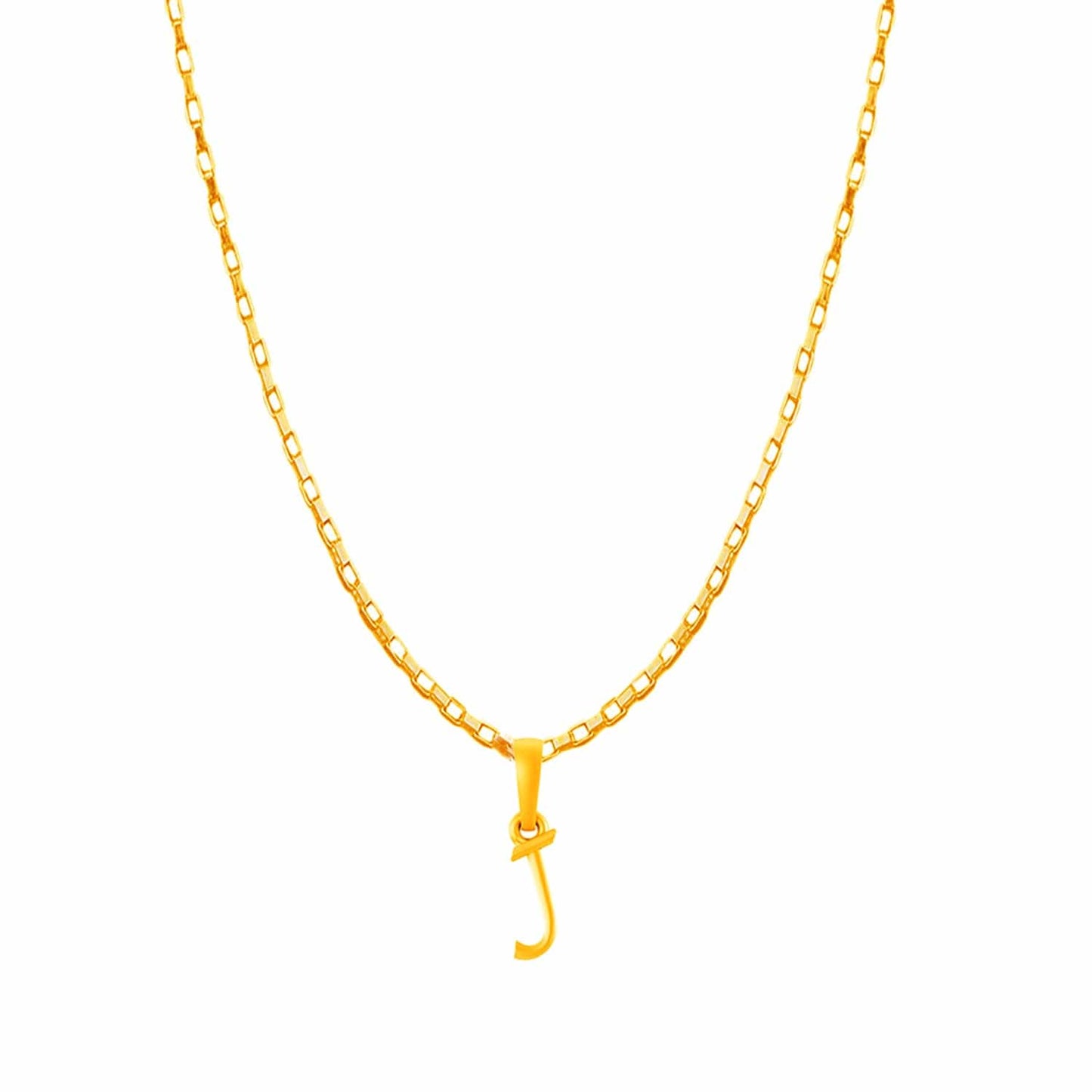 22KT Gold Plated Pure Silver (92.5% purity) precious Name alphabet chain pendant (Locket with Box chain- 22 Inches)